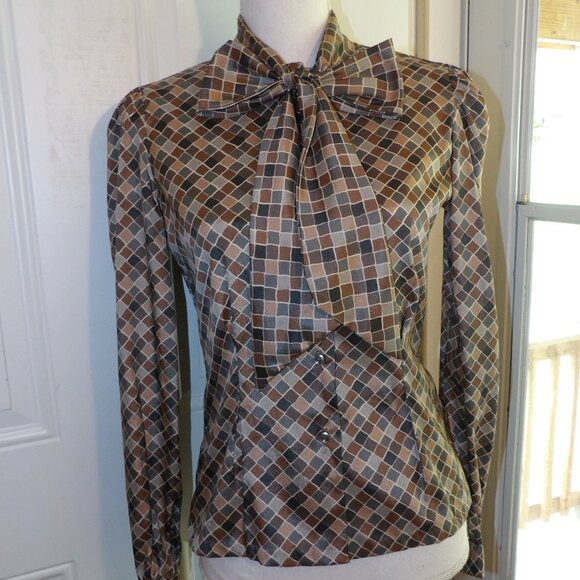 Collegian of California Secretary Blouse Size 5/6 Bow at Neck - Picture 2 of 6